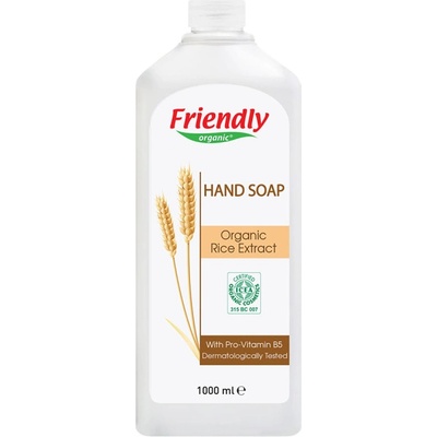 Friendly Organic Натурален хидратиращ сапун за ръце с екстракт от органичен ориз - 1000мл