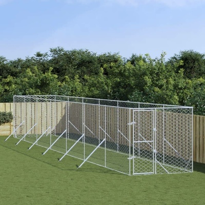 vidaXL Venkovní psí výběh stříbrný 200 x 1400 x 200 cm pozinkovaná ocel 9799.3190454