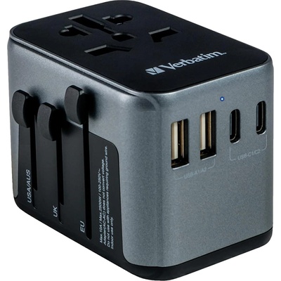 Verbatim Адаптер Verbatim UTA-03, USB-C PD 30W, USB QC 3.0 | 49545 (49545)