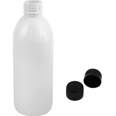 Tera Plastová lahvička bílá s černým uzávěrem 300 ml