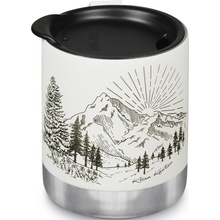 Klean Kanteen 12oz Camp Mug w Tumbler Lid Matte White w Mountain Graphic 355 ml