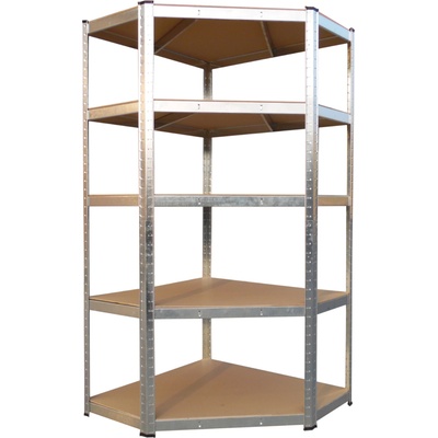 WORKEE Метален стелаж WORKEE 180x40x90 см, Ъглов, 5 MDF рафта х 175 кг (141653)