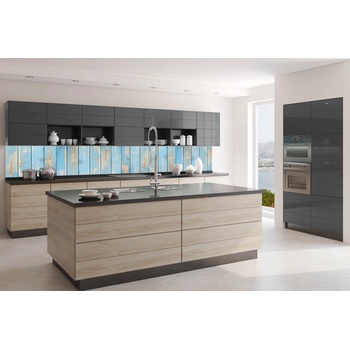 DIMEX ART s. r. o Фототапет за кухня - стари сини летви 350 x 60 см