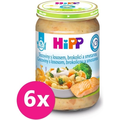 HiPP Těstoviny s lososem brokolicí a smetanou 6 x 250 g