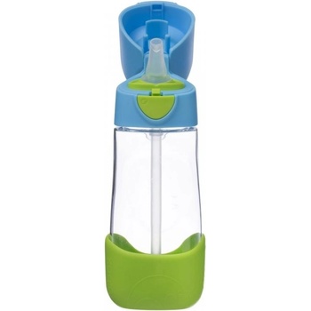 b.box Láhev s brčkem modro/zelená 450 ml