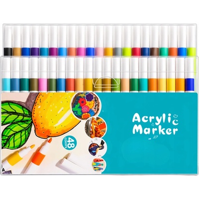žiadna značka Fixky Akrylové Popisovače Popisovače Univerzálne perá Sada 48 farieb DIY