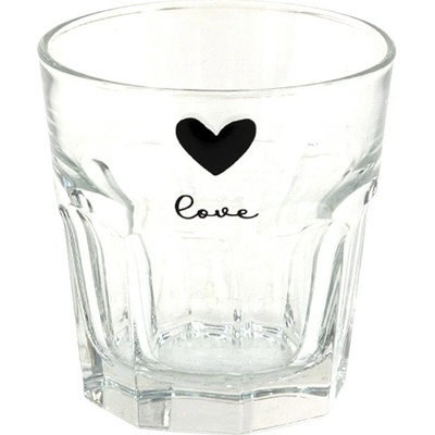 Clayre & Eef Pohárik na nápoj so srdiečkami Love Birds Ø 8*8 cm 180 ml