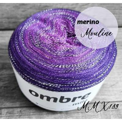 MILA OMBRE MERINO Mouliné 1200m/4nitka MMX189 - FIALOVÁ VIBRACE