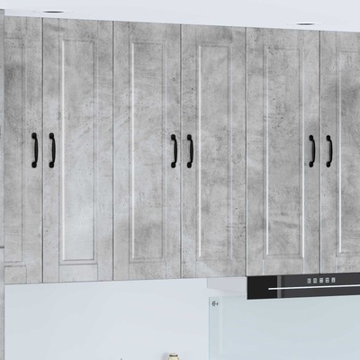 vidaXL Кухненски шкаф Циментено сиво 60 x 31 x 100 см Инженерно дърво (885488)