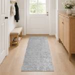 vidaXL Килим Сиво 80 x 250 cm 100% полиестер 3 mm Пере се (42041662)