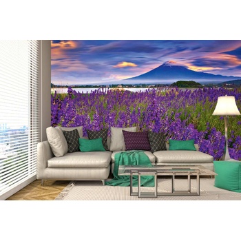 DIMEX ART s. r. o Самозалепваща се флизелинова фототапета лавандула с планината фуджи 375 x 250 см