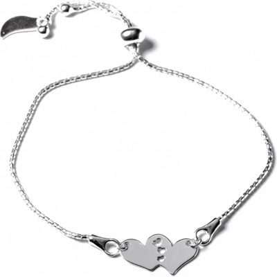 Zlatnictví Zlatíčko stříbrný náramek srdíčka s rytím NKPLLK1198