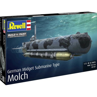 REVELL Plastic ModelKit ponorka 05187 German Midget Submarine Type Molch 1:72