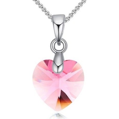 Glory Náhrdelník krištáľové srdiečko Swarovski elements ružová 173