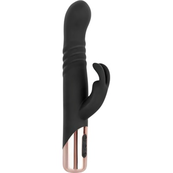 Rosy Gold - мощен вибратор с клиторна стимулация (черен)