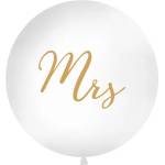 PartyDeco Кръгъл латексов джъмбо балон - златен Mrs