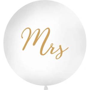 PartyDeco Кръгъл латексов джъмбо балон - златен Mrs