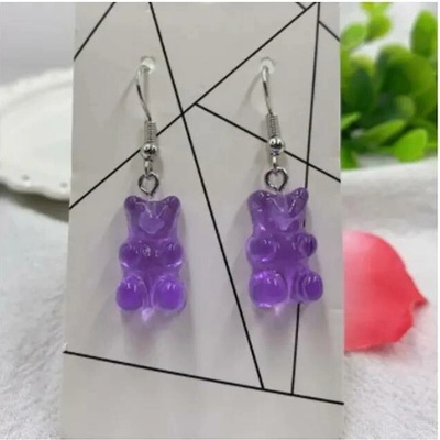 Oliwia Jewelry náušnice Medvídek světle fialový EA180