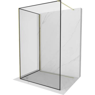 Mexen Kioto душ преграда Walk-in 90 x 90 см, черна рамка, златна - 800-090-212-50-70-090 (800-090-212-50-70-090)