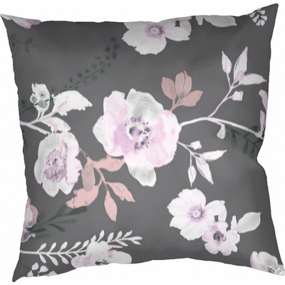 Dadka krep Kvety na sivej 40 x 40 cm