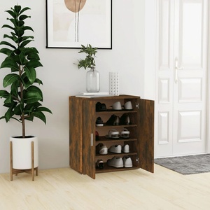 vidaXL Шкаф за обувки, опушен дъб, 60x35x70 см, инженерно дърво (816008)