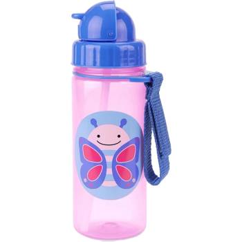 Skip Hop Бутилка със сламка Skip Hop Zоо - Butterfly, 385 ml (9N567510)