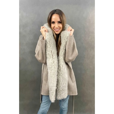 Max Original Leather Vlnený kabát L403 kašmír beige Beige