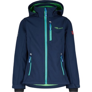 TROLLKIDS Детско софтшел яке Trollkids Kid's Balestrand Jacket Softshell jacket - Navy / Bright Green / Medium Blue - размер 110 (EU) (703-4381-0314)