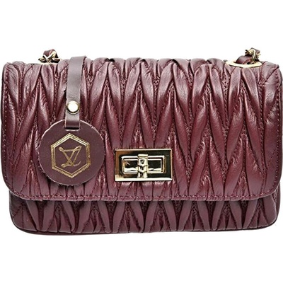 Luisa Vannini dámska kožená crossbody kabelka LV 2214 Vino