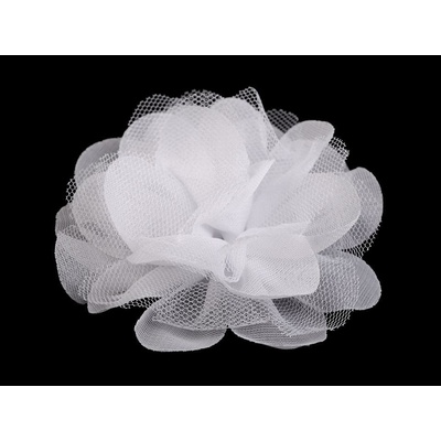 Prima-obchod Šifónový květ Ø8 a 9 cm, barva 5 (9 cm) bílá