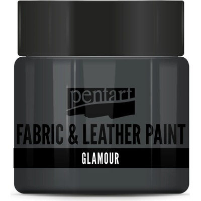 Pentart glamour farba na textil a kožu 50 ml starostrieborná