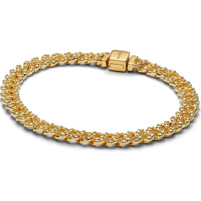 PANDORA Náramek Kubánský řetízek s pavé 18 cm 563008C01-18