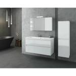Drop Комплект от бели стенен шкафове и бяла мивка Drop Luxus 100 см (5PLX100WH+6BIS100PC)
