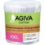 Agiva Биоразградими памучни клечки за уши Agiva - 100 броя (1675996)