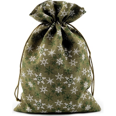 Darčekové vrecúško vločky 20x30 cm Farba: 4 zelená