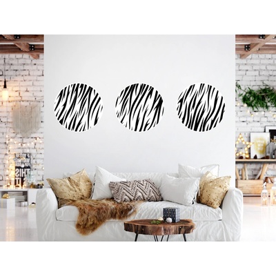 Nalepte.cz Kruhy motív tiger nálepky na stenu 3 ks kruh každý 90 x 90 cm