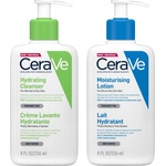 CeraVe Комплект - Измиващ крем и Лосион за лице и тяло, 2 х 236 ml