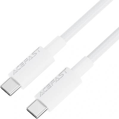ACEFAST - Кабел за данни (C18-03) - Type-C към Type-C, бързо зареждане, 60W, 3A, устойчив на огъване, найлонова оплетка, 1.2 м - бял