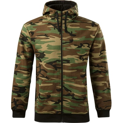 MALFINI Malfini camo zipper c19 / Мъжки камуфлажен суичър с качулка - камуфлажно кафяв xl (c193316)