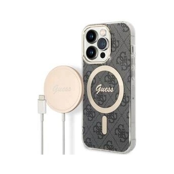 Pouzdro Guess case + charger set Apple iPhone 14 Pro 4G MagSafe černé