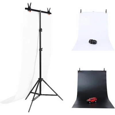 Stojan na pozadí pro fotostudio Puluz 70×200 cm + 2 ks pozadí DCA0976