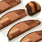 vidaXL Самозалепващи стелки за стълби, 10 бр, 65x21x4 см, кафяви (149837)