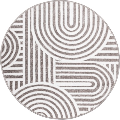 Multidecor Кръгъл килим salamanca 100 см сив/бял (mu0110)