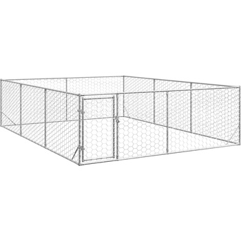 vidaXL Външна кучешка клетка с врата 3x4x1 м, поцинкована стомана (4105414)