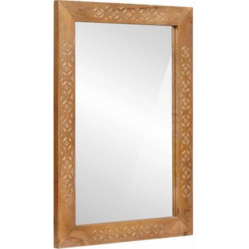 vidaXL Огледало за баня с огледало Светло кафяво 70 x 50 x 2, 5 см (4018111)