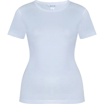 Image 1 of Miso Тениска Miso Printed Boyfriend T Shirt - White Plain