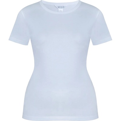 Miso Тениска Miso Printed Boyfriend T Shirt - White Plain