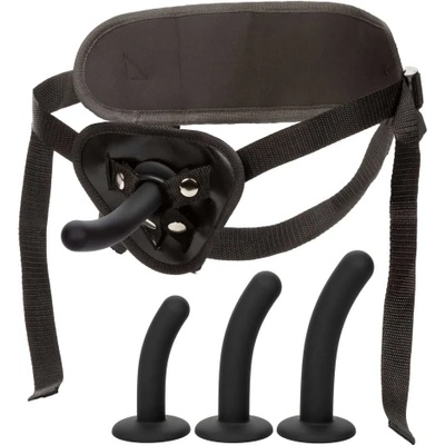 CalExotics Регулируем страп-он колан с 3 дилда от силикон Boundless