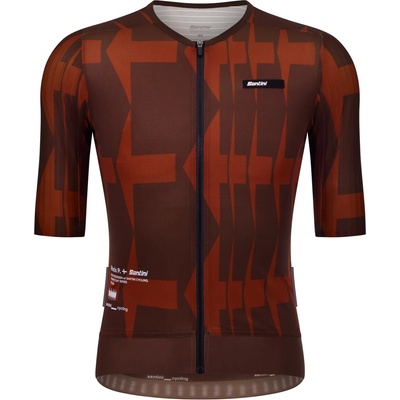 Santini Фланелка с къс ръкав за колоездене Santini Mads Pedersen Momentum Series S/S Jersey Cycling jersey - Cioccolato - размер XS (056-4328-0111)