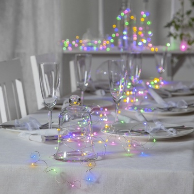 Star trading LED-Lichterbouquet Dew Drop 100 warmwhite LED silbernes Kábel,silberner Draht 10 m mit Trafo S